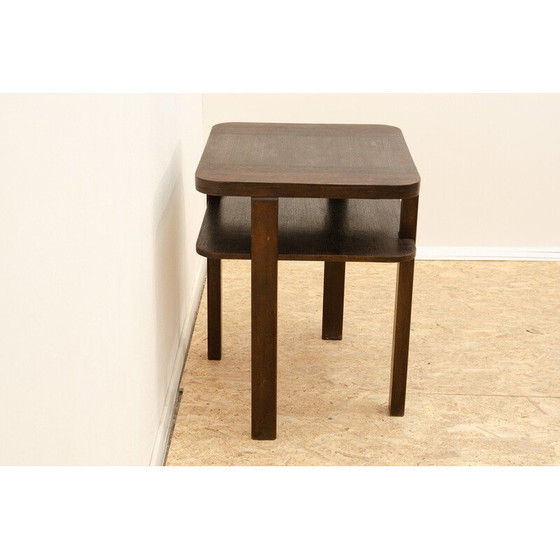 Image 1 of Vintage Art Deco coffee table in beech and walnut wood, Czechoslovakia 1930