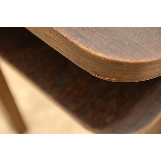 Image 1 of Vintage Art Deco coffee table in beech and walnut wood, Czechoslovakia 1930