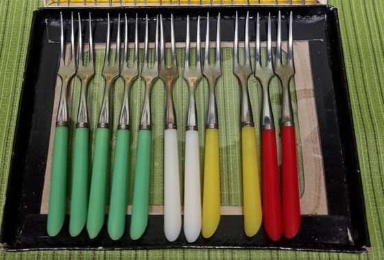 Image 1 of 1807 Vintage Sixties Tapas Forks Cocktail Forks