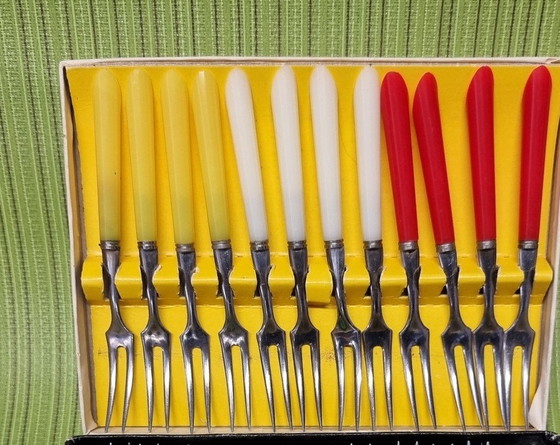 Image 1 of 1807 Vintage Sixties Tapas Forks Cocktail Forks