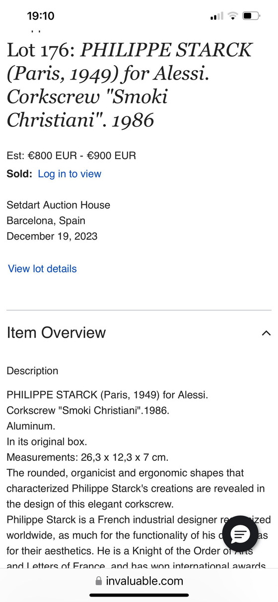 Image 1 of Sacacorchos de Alessi Design Starck