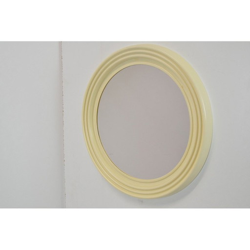 Specchio da parete rotondo di metà secolo, Cecoslovacchia, anni '60
