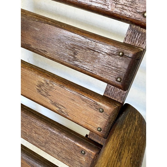 Image 1 of Coppia di poltrone vintage in legno di quercia con doghe, 1950