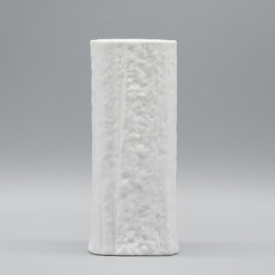 Image 1 of Brutalist Vase Martin Freyer Rosenthal Studio-Linie Bisque Porcelain Relief Duo 