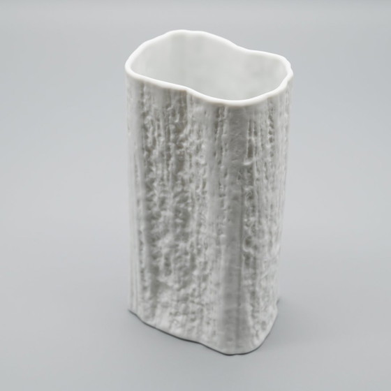 Image 1 of Brutalist Vase Martin Freyer Rosenthal Studio-Linie Bisque Porcelain Relief Duo 