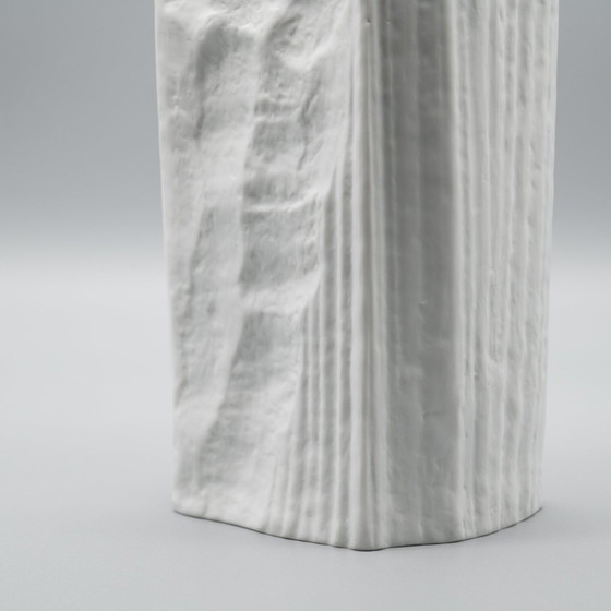 Image 1 of Brutalist Vase Martin Freyer Rosenthal Studio-Linie Bisque Porcelain Relief Duo 