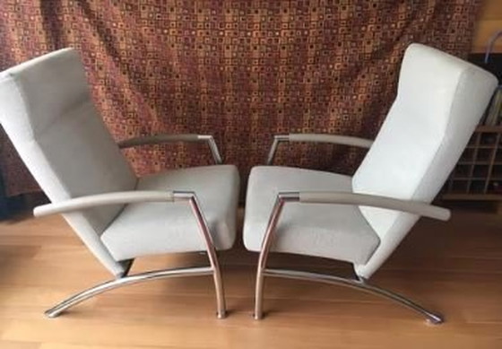 Image 1 of 2x Leolux Helical Armchairs