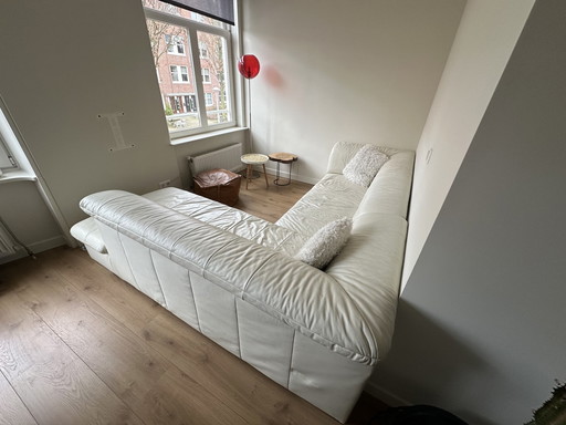 White Leather Corner Sofa