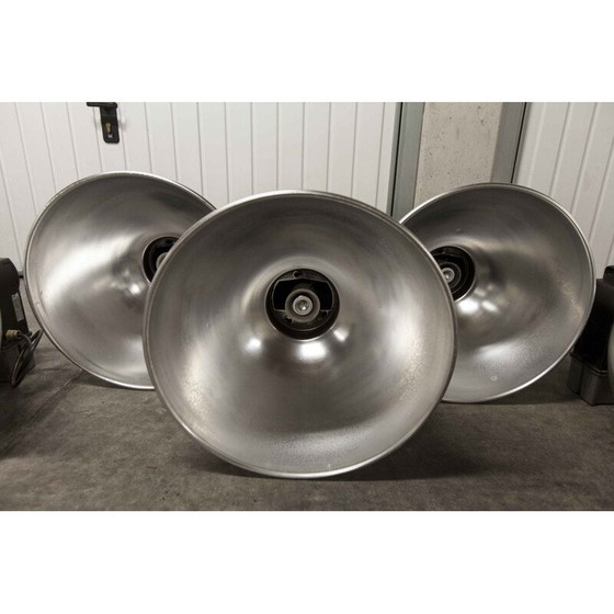 Image 1 of Set of 12 vintage chrome and black lamps, 1970