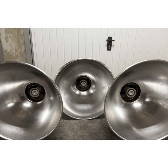 Image 1 of Set of 12 vintage chrome and black lamps, 1970