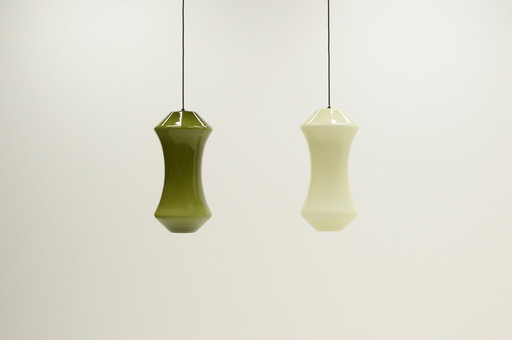 Set Of 2 Glass Pendants By Vistosi, 1970S Italy. 