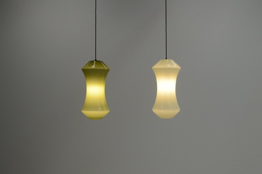 Set Of 2 Glass Pendants By Vistosi, 1970S Italy. 