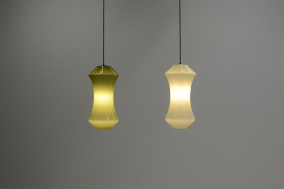 Image 1 of Set Of 2 Glass Pendants By Vistosi, 1970S Italy. 