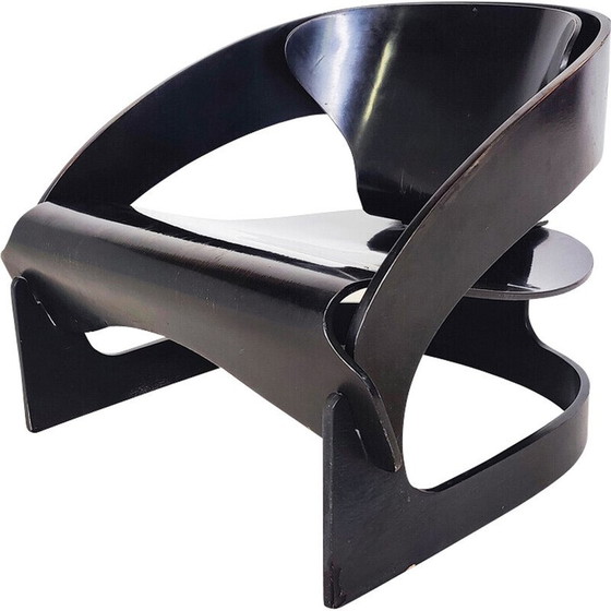 Image 1 of Mid-century wooden armchair model 4801 by Joe Colombo for Kartell, 1960s