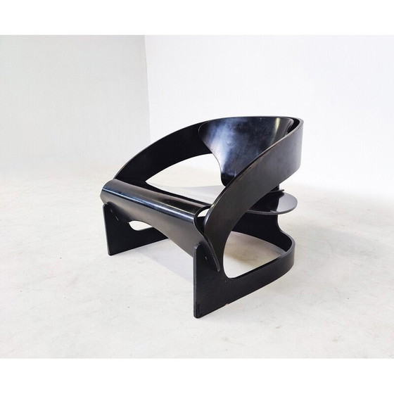Image 1 of Mid-century wooden armchair model 4801 by Joe Colombo for Kartell, 1960s