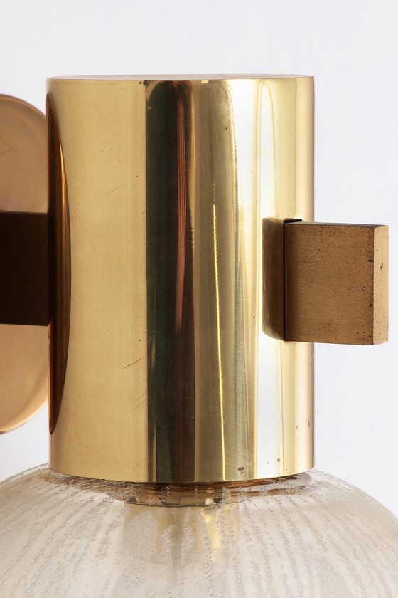 Image 1 of Hans-Agne Jakobsen brass wall lamp with glass Sweden 1960