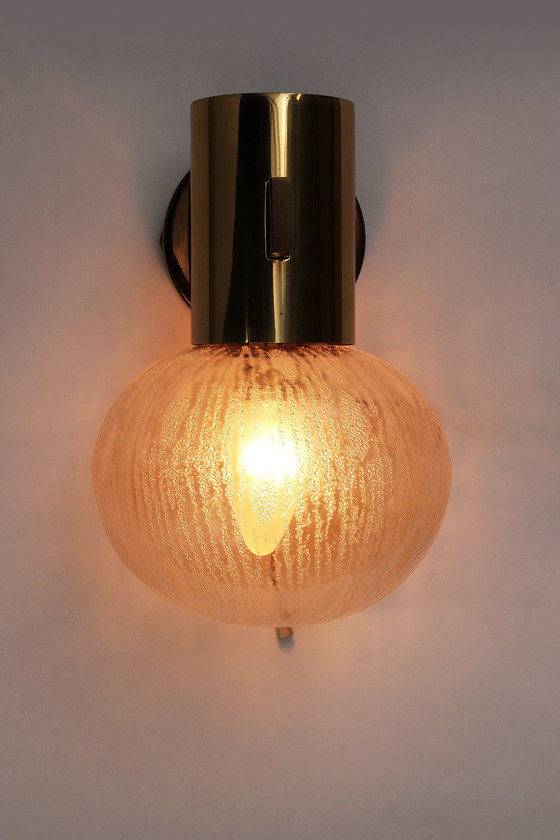 Image 1 of Hans-Agne Jakobsen brass wall lamp with glass Sweden 1960