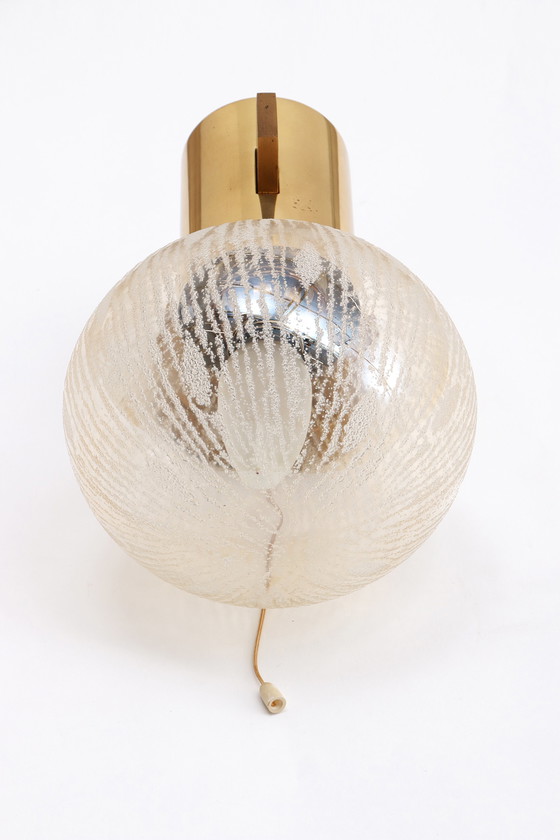 Image 1 of Hans-Agne Jakobsen brass wall lamp with glass Sweden 1960