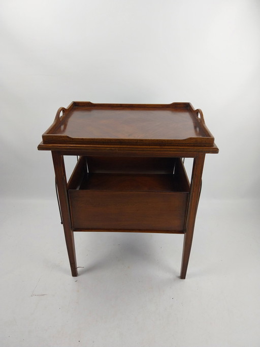 English tea/drinks table in mahogany and brass