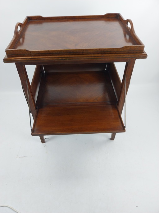 English tea/drinks table in mahogany and brass