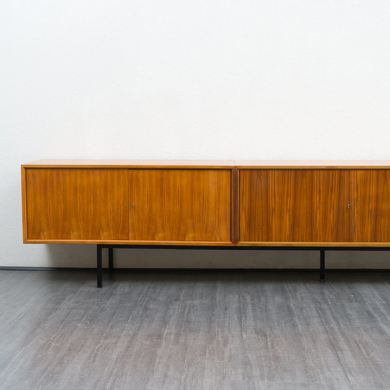 Image 1 of 1960s Sideboard, walnut, restored, extra long at 360cm