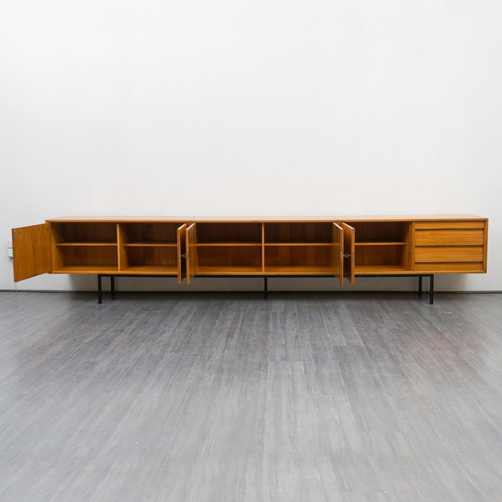 Image 1 of 1960s Sideboard, walnut, restored, extra long at 360cm