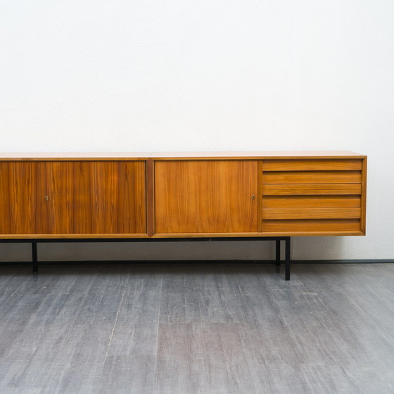 Image 1 of 1960s Sideboard, walnut, restored, extra long at 360cm