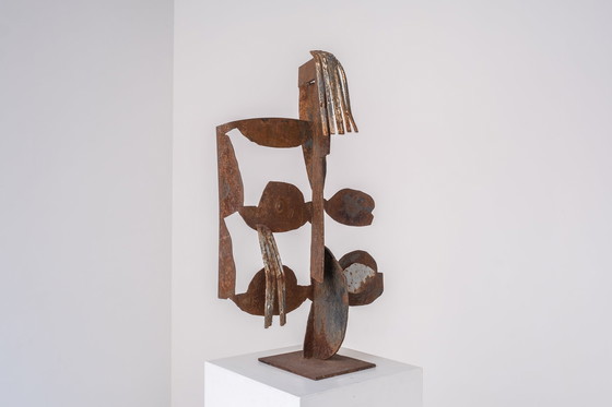 Image 1 of Abstract steel sculpture, designed and manufactured in the late 1960s.