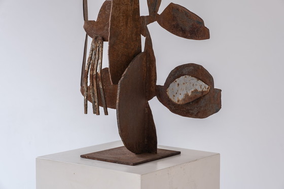 Image 1 of Abstract steel sculpture, designed and manufactured in the late 1960s.