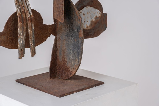 Image 1 of Abstract steel sculpture, designed and manufactured in the late 1960s.