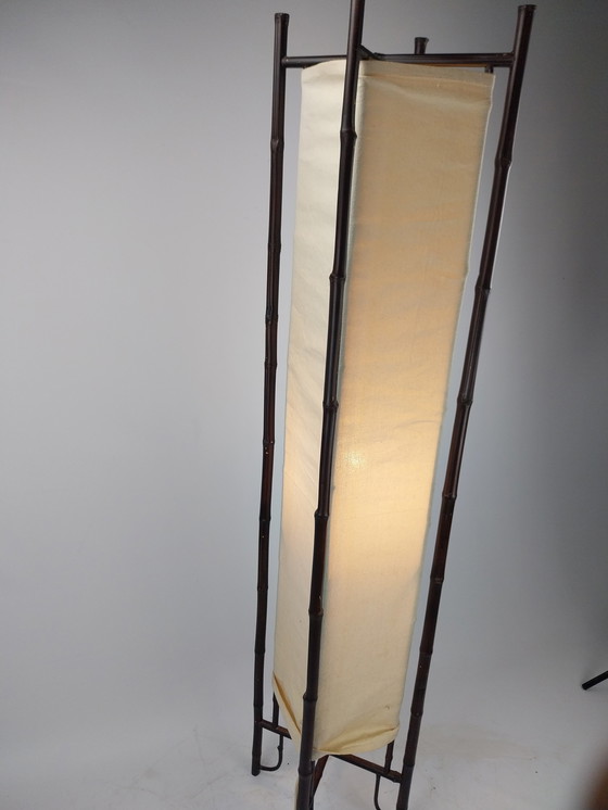 Image 1 of Japan bamboo and canvas floor lamp 150 cm in Height