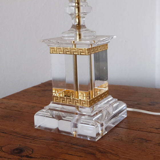 Image 1 of Lucite acrylic glass Hollywood Regency table lamp.