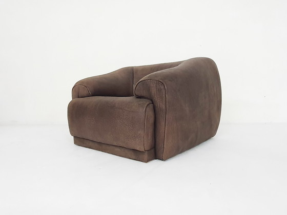 Image 1 of Buffalo leather brown armchair