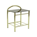 Table de nuit Hollywood Regency Verre Or Chrome