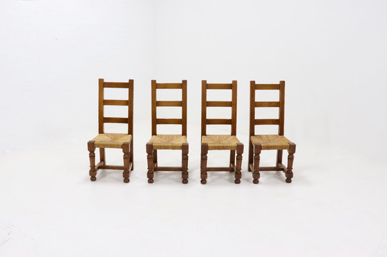 Image 1 of 4 x Vintage Highback Dining Chairs