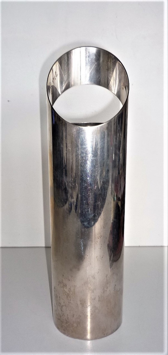 Image 1 of Vase en métal argenté de Paolo Gatti 1960.