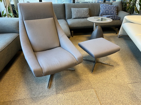 Image 1 of Jori Ovni Armchair With Ottoman Fabric Grey