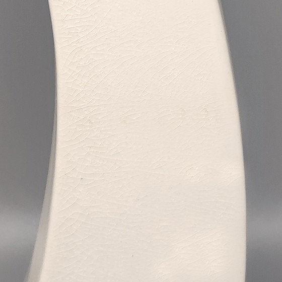 Image 1 of 1970s Gorgeous  White Space Age Vase in Ceramic by Franco Pozzi. Made in Italy