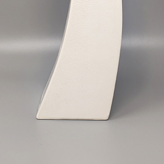 Image 1 of 1970s Gorgeous  White Space Age Vase in Ceramic by Franco Pozzi. Made in Italy