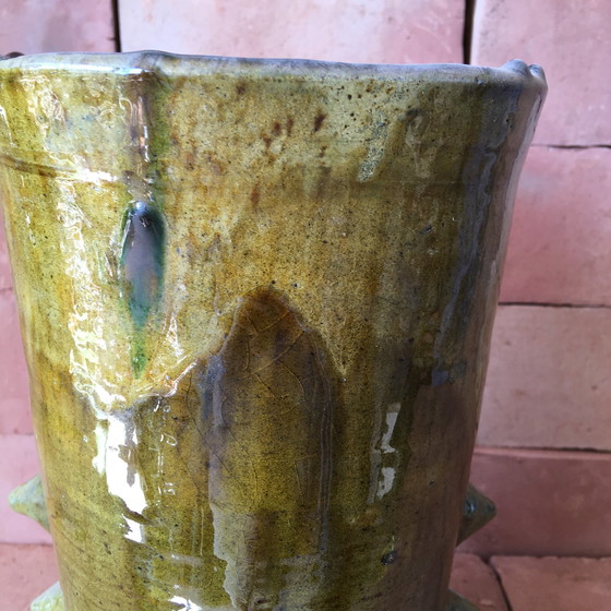 Image 1 of Tamegroute Glazed Earthenware Pottery Vase