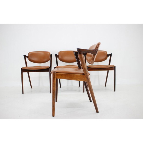 Image 1 of Set of 4 vintage model 42 dining chairs in rosewood by Kai Kristiansen, 1960s
