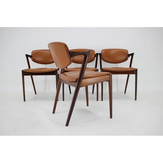 Image 1 of Set of 4 vintage model 42 dining chairs in rosewood by Kai Kristiansen, 1960s