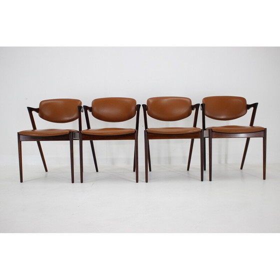 Image 1 of Set of 4 vintage model 42 dining chairs in rosewood by Kai Kristiansen, 1960s