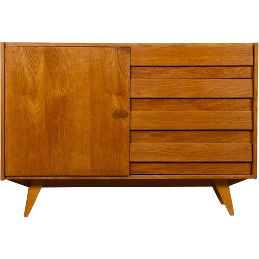 Vintage chest of drawers model U-458 in oak by Jiri Jiroutek for Interier Praha, Czechoslovakia 1960