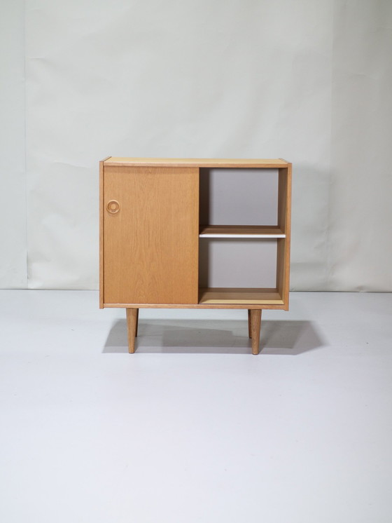 Image 1 of Cabinet With Sliding Doors Oak Danish 1960s