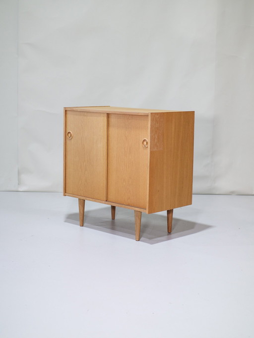 Cabinet With Sliding Doors Oak Danish 1960s