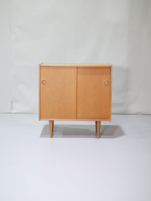 Cabinet With Sliding Doors Oak Danish 1960s