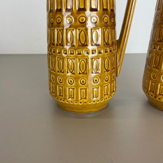 Image 1 of Pair of vintage art vases in fat lava by Scheurich, Germany 1970s
