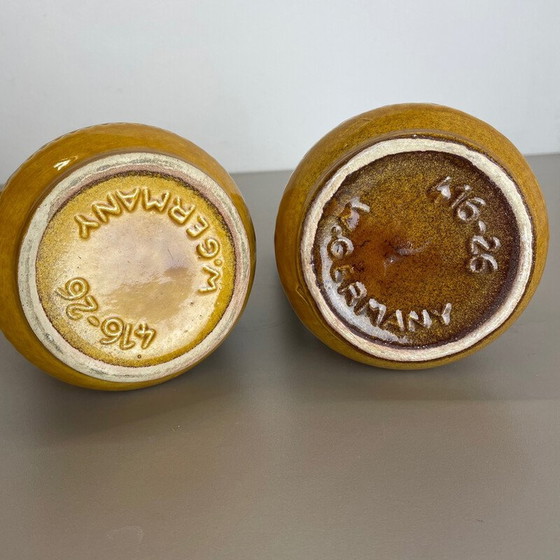 Image 1 of Pair of vintage art vases in fat lava by Scheurich, Germany 1970s