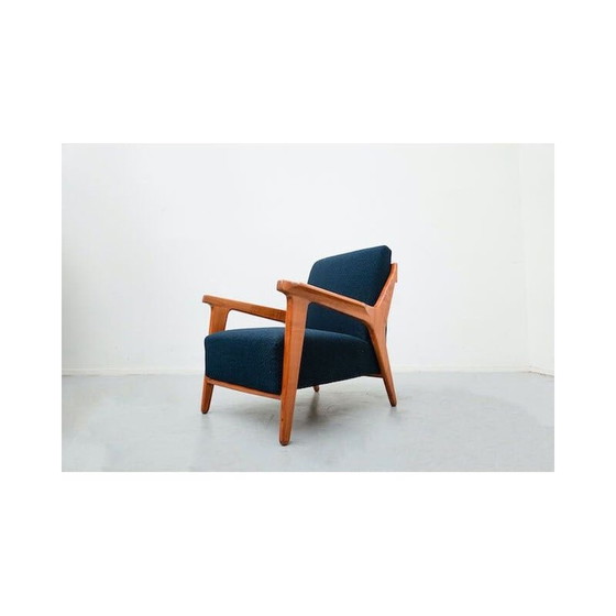 Image 1 of Pair of vintage blue armchairs by Melchiorre Bega, Italy 1950